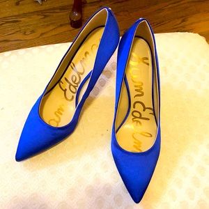 Sam Edelman royal blue satin heels brand new never worn